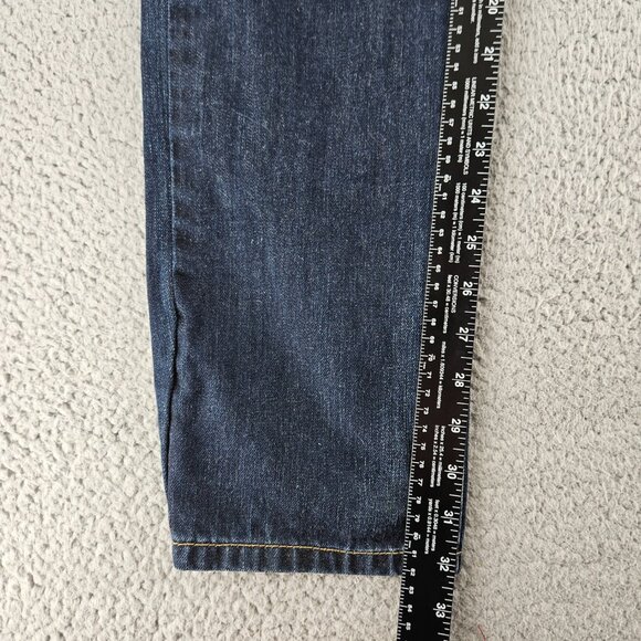 Sold Levis 511 Jeans Mens 32x34 Dark Blue Denim Slim Fit Straight Leg - Picture 10 of 16